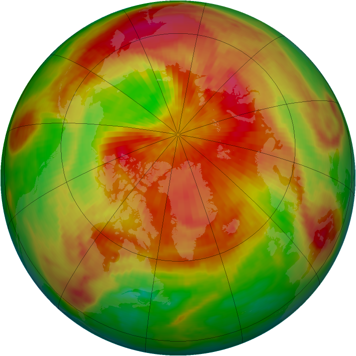 Arctic ozone map for 31 March 1987